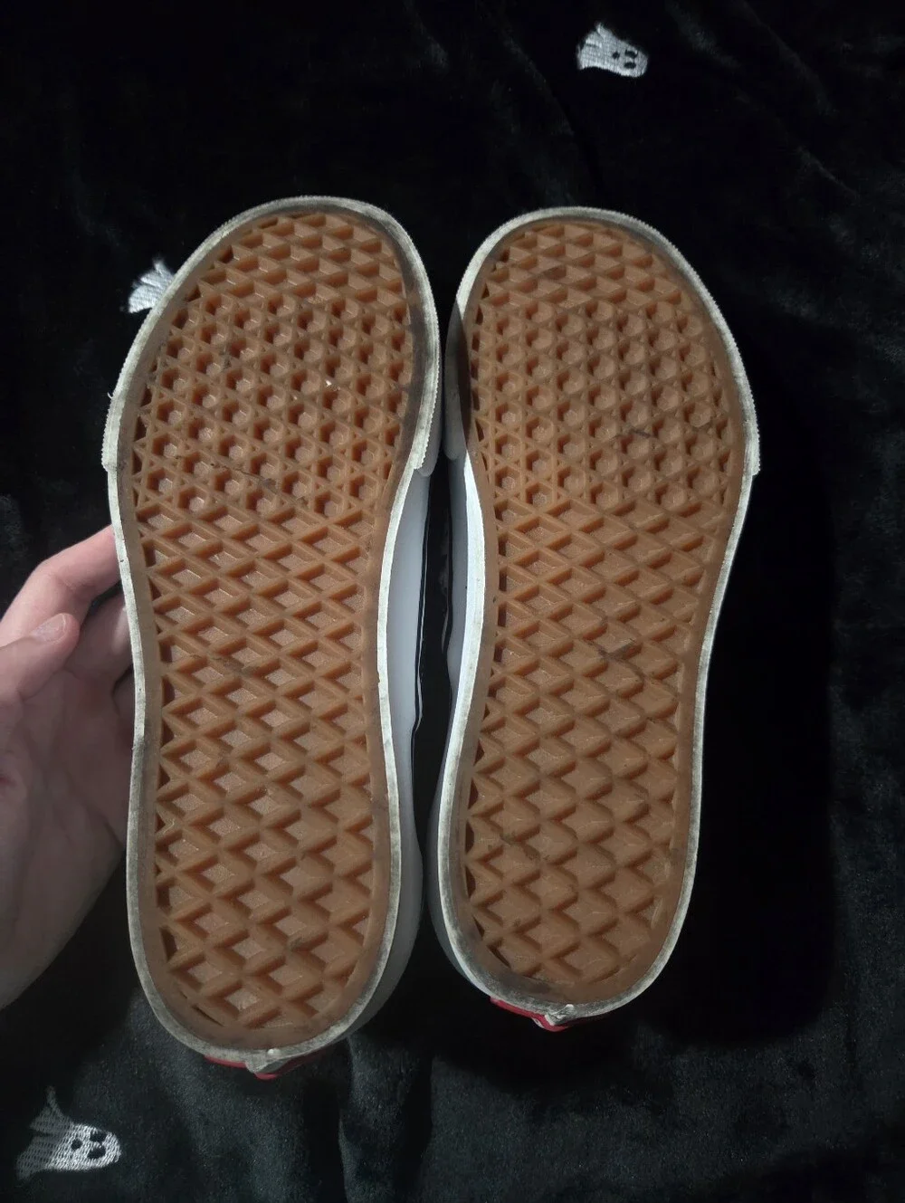 Platform Checkered Vans With Daisy Embroidery